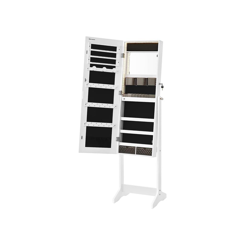 SONGMICS Mirror Jewelry Cabinet with LED Lights - Intensery