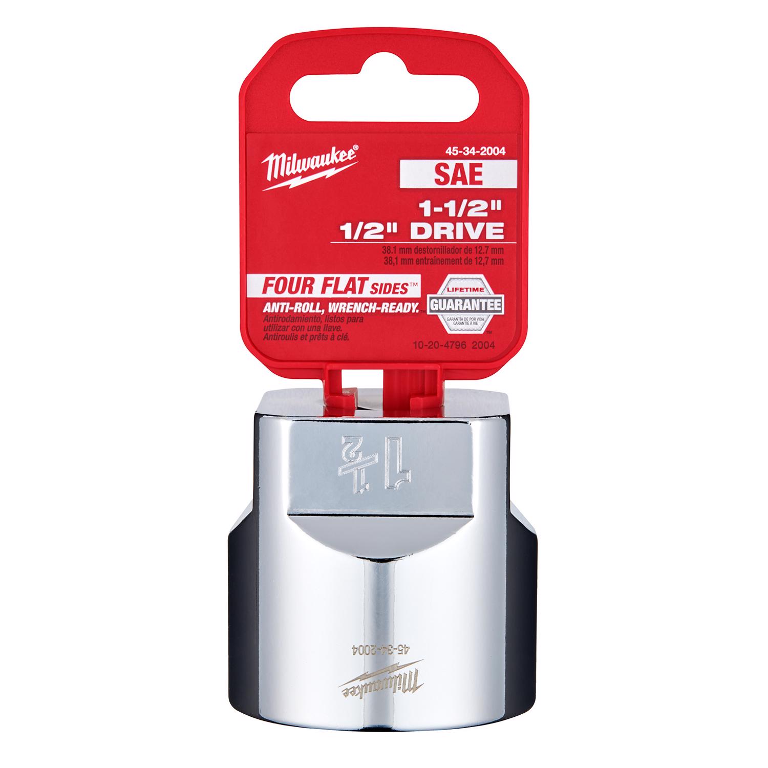 Milwaukee 1-1/2 in. X 1/2 in. drive SAE 6 Point Standard Socket 1 pc - Intensery