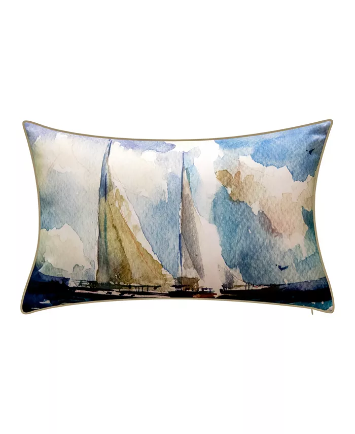 Ediercolor Sailboats Decorative Pillow， 26 x 14 - Intensery