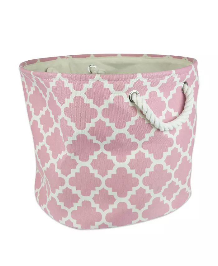 Design Imports Polyester Bin Lattice Round Large - Intensery