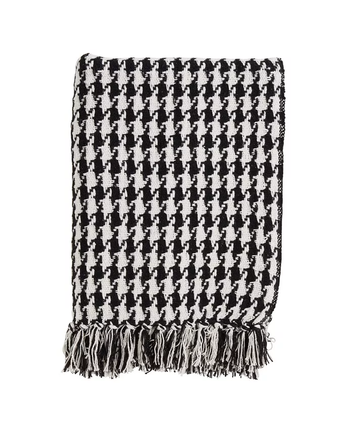 Saro Lifestyle Houndstooth Print Throw - Intensery