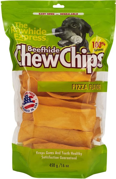 The Rawhide Express Beefhide Chew Chips Pizza Flavor Dog Treats - Intensery