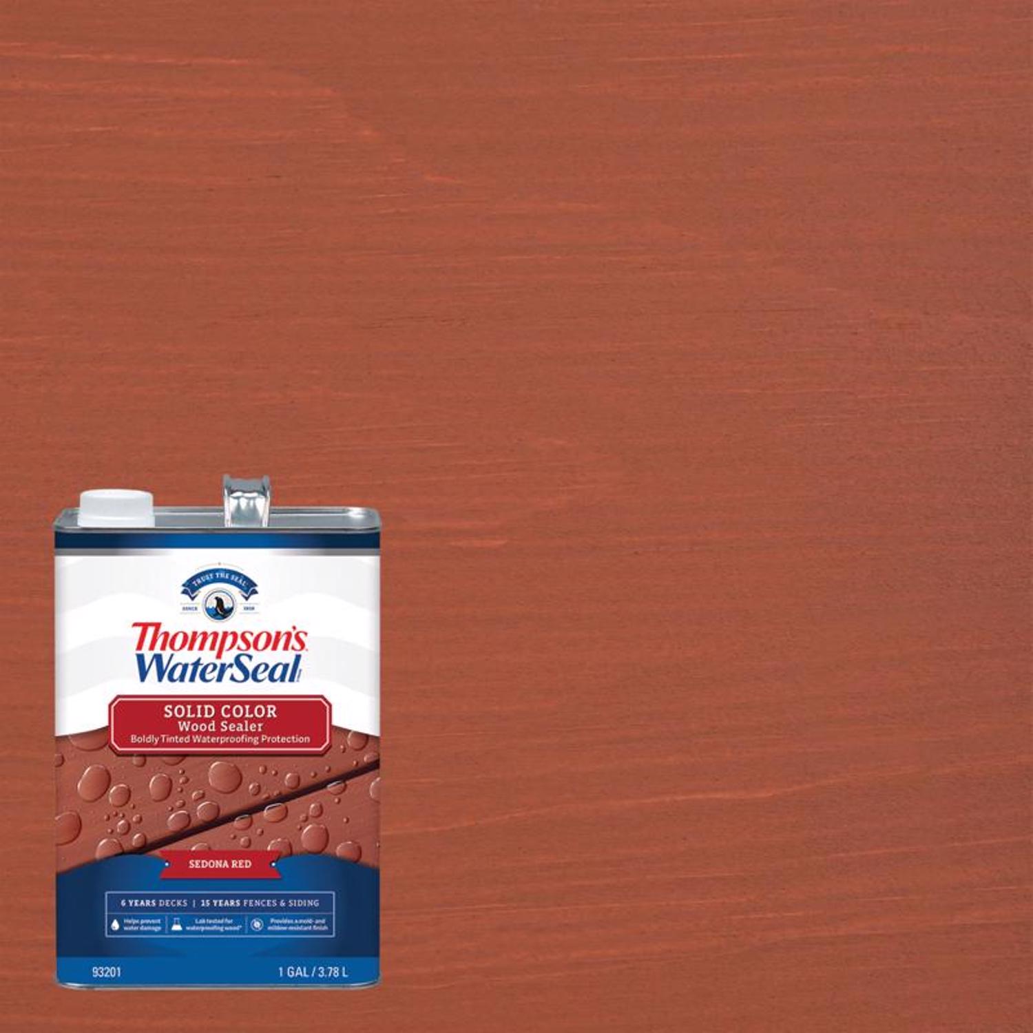 Thompson\u0027s WaterSeal Wood Sealer Solid Sedona Red Waterproofing Wood Sealer 1 gal - Intensery