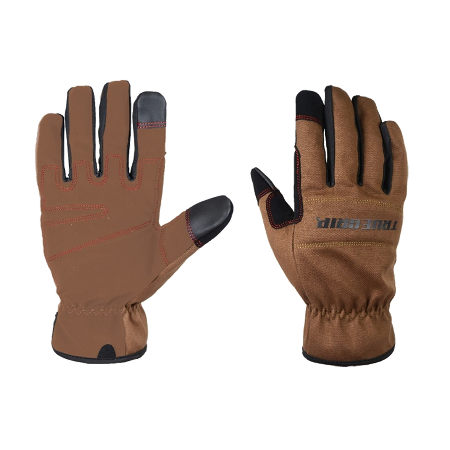 True Grip Men\u0027s Indoor/Outdoor Chore Gloves Black/Brown M 1 pair - Intensery