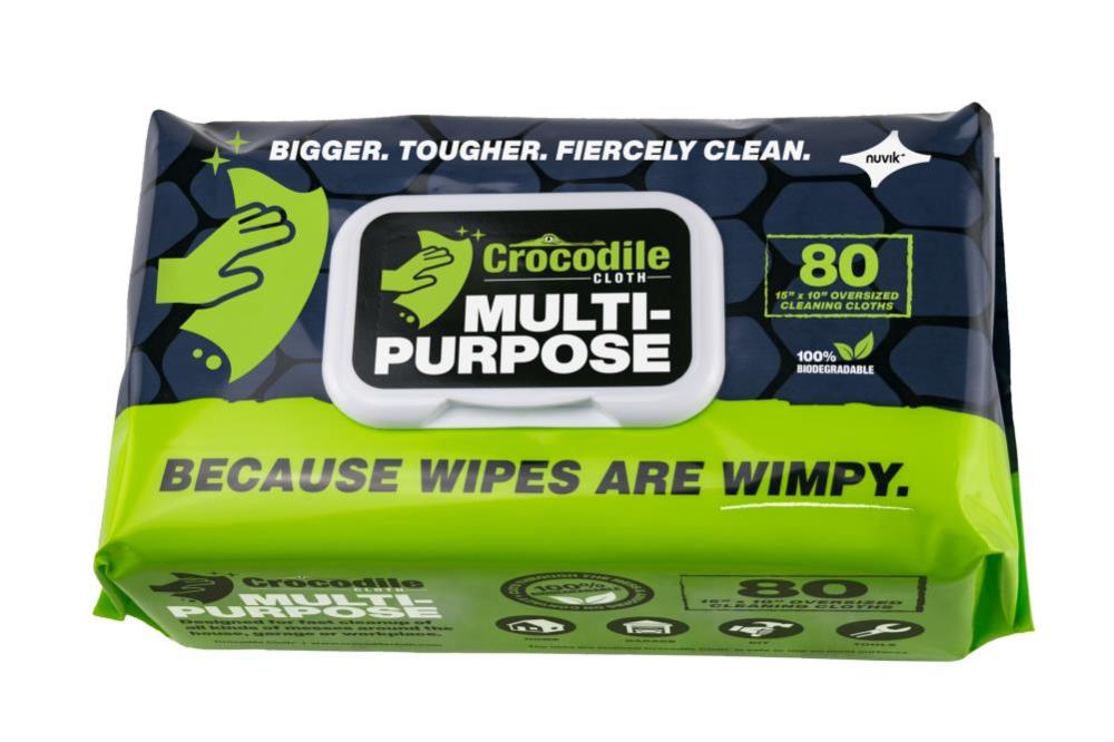 Crocodile Cloth Biodegradable Multipurpose Oversized Cleaning Cloths， 1 Pack/80 Cloths - Intensery