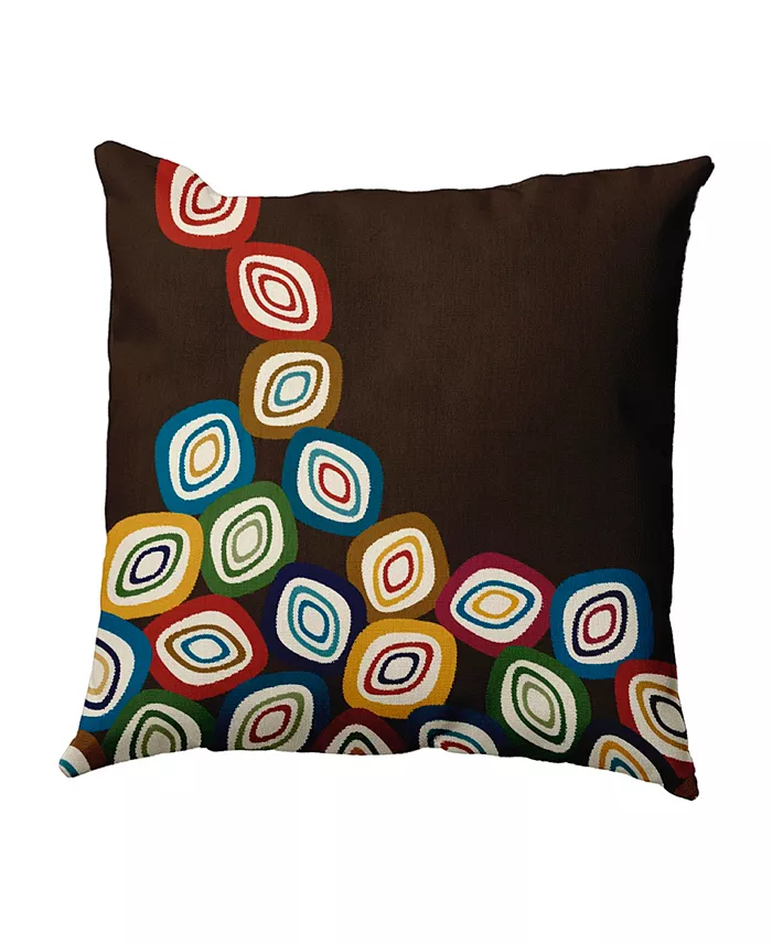 E by Design 16 Inch Dark Brown Decorative Abstract Throw Pillow - Intensery