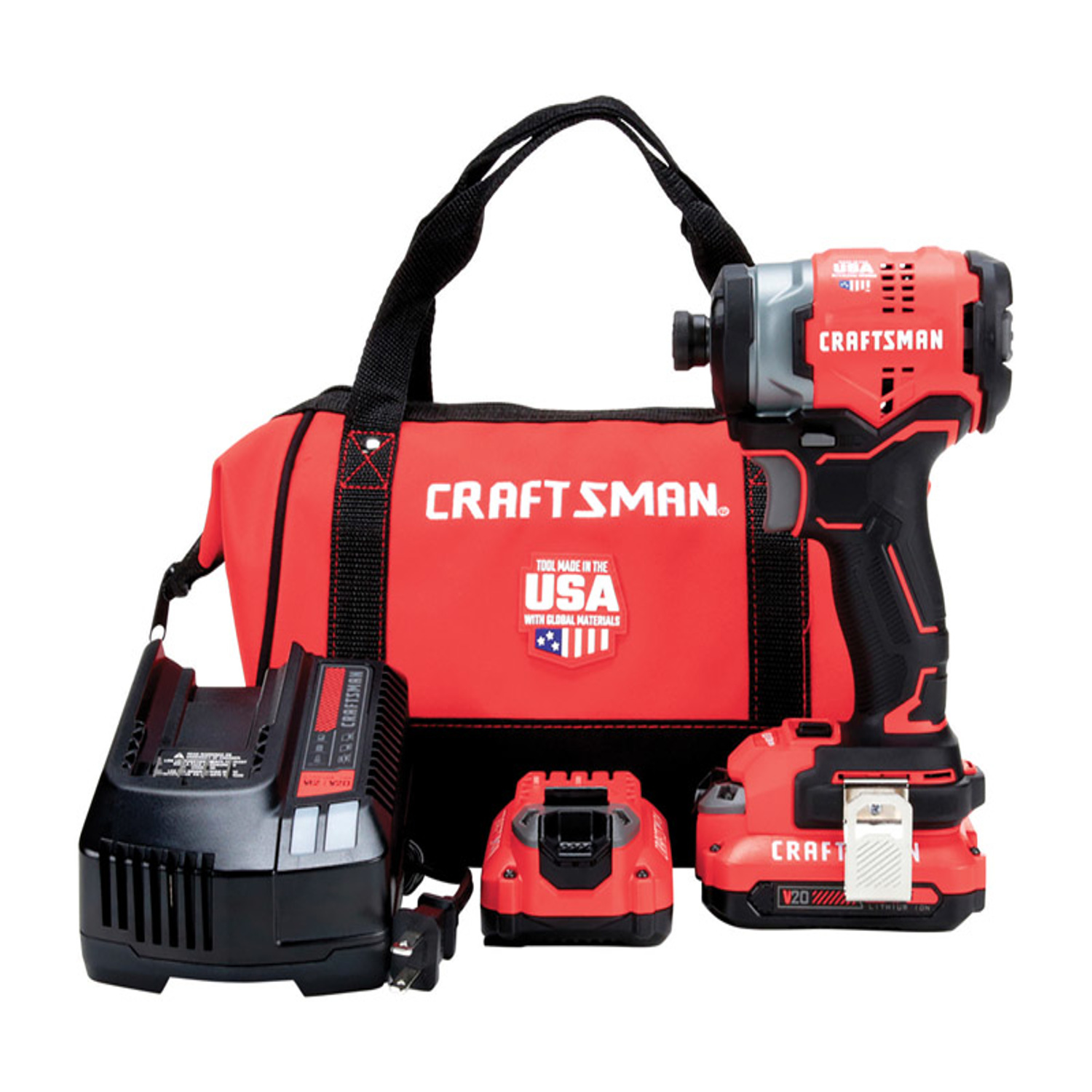 Craftsman V20 1/4 in. Cordless Brushless Impact Driver Kit (Battery \u0026 Charger) - Intensery