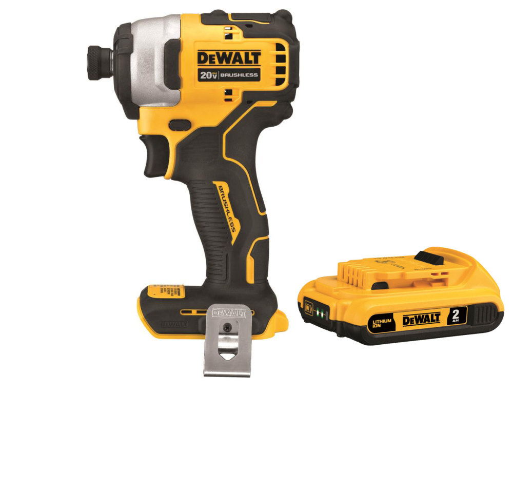 DEWALT 20V MAX* Atomic Compact 1/4in Impact Driver with 2Ah Battery Bundle DCB203-DCF809B from DEWALT - Intensery