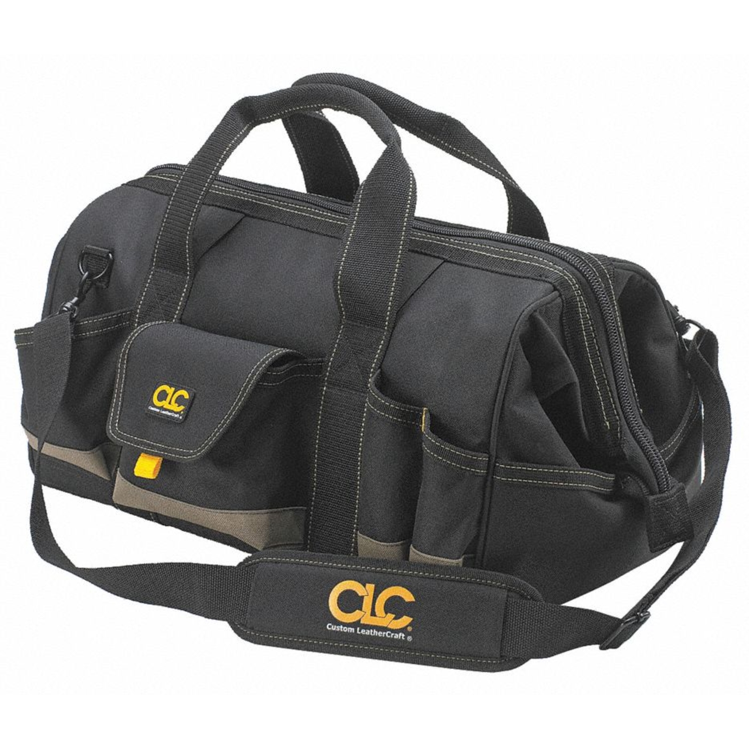 CLC 11 in. W X 12 in. H Polyester Tool Bag 25 pocket Black/Tan 1 pc - Intensery