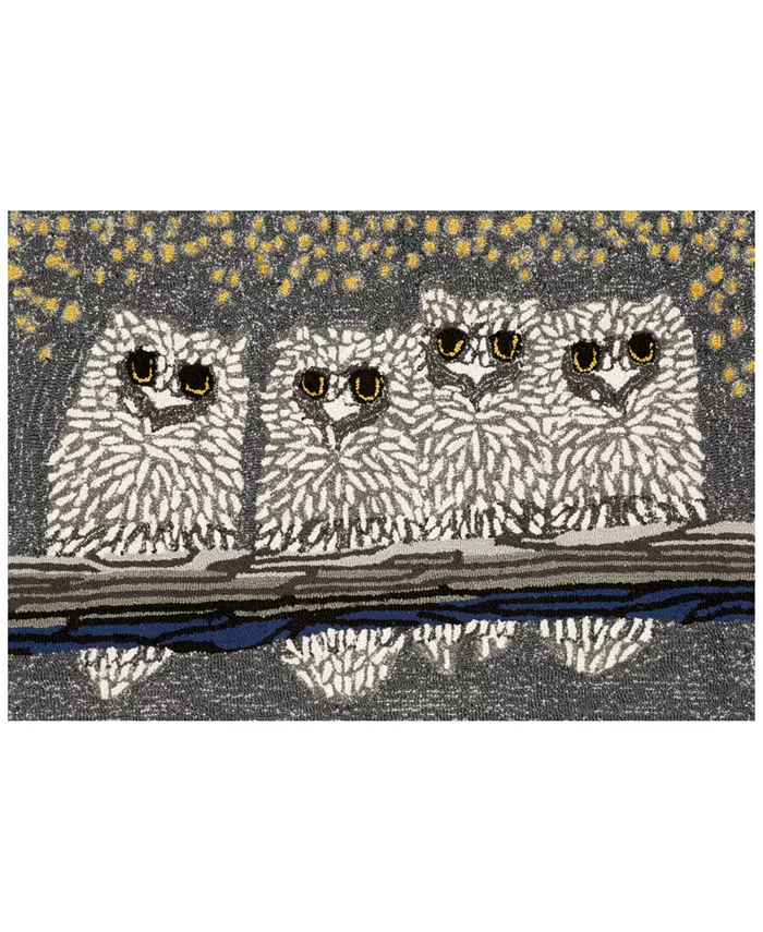 Liora Manne' Liora Manne Front Porch Indoor Outdoor Owls Night 2' x 3' Area Rug Liora Manne - Intensery