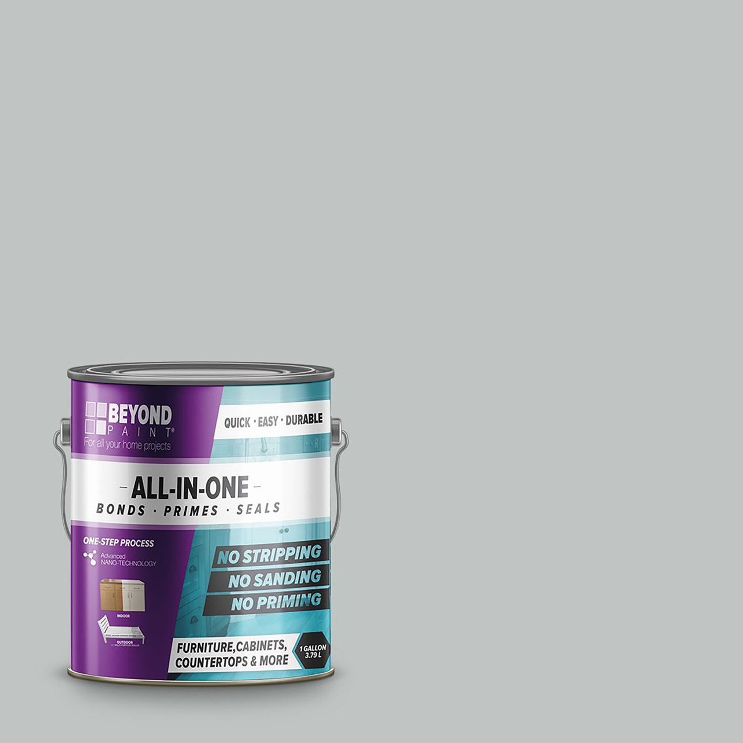 Beyond Paint Matte Soft Gray Water-Based Paint Exterior \u0026 Interior 1 gal - Intensery