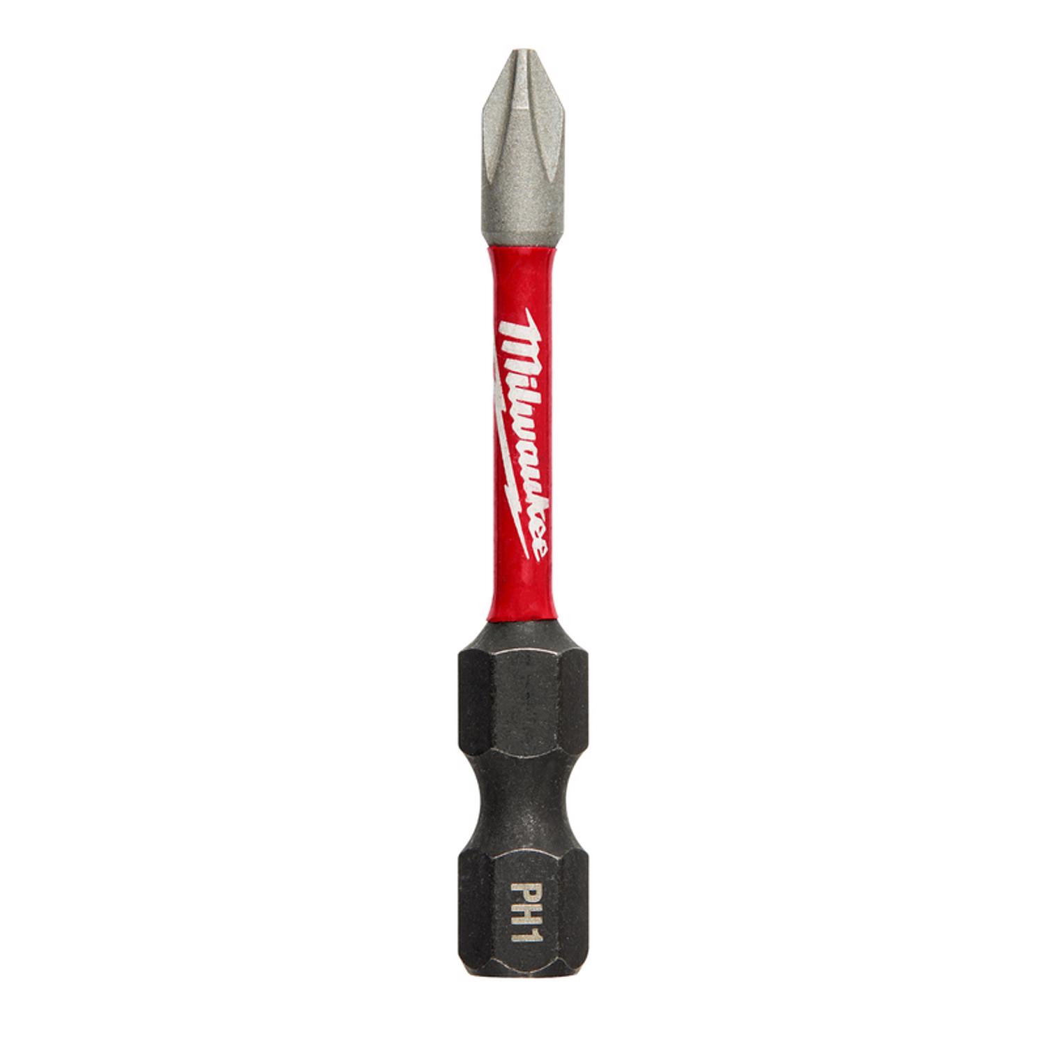 Milwaukee Shockwave Phillips #1 X 2 in. L Impact Power Bit Steel 1 pc - Intensery