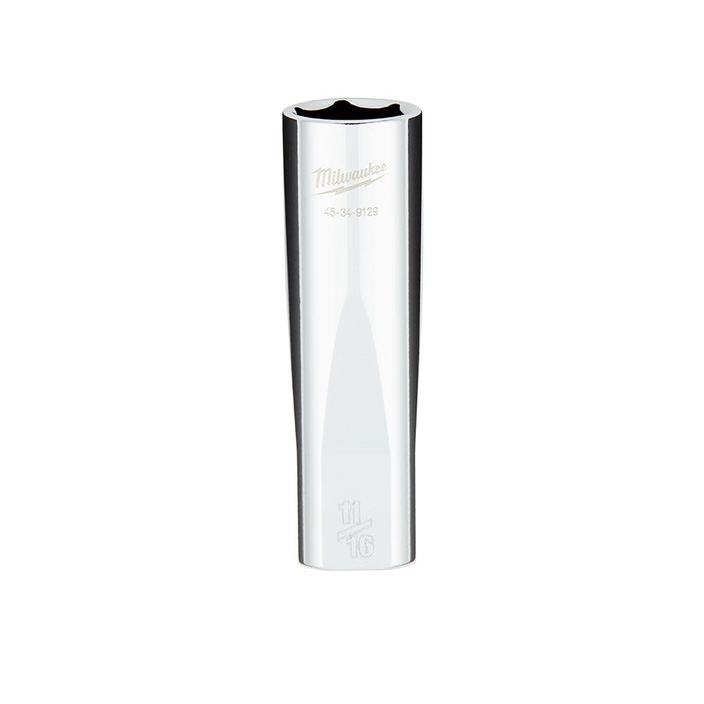 Milwaukee 1/2 in. Drive 11/16 in. SAE 6-Point Deep Socket with FOUR FLAT Sides 45-34-9129 from Milwaukee - Intensery