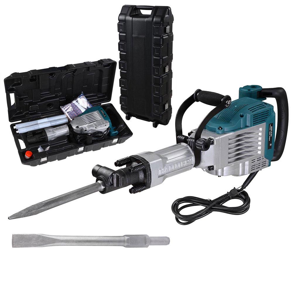 3600w Electric Jack Hammer Point & Flat Chisel Kit w/ Case - Intensery