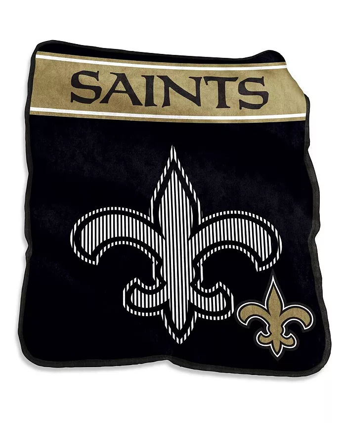 Logo Brands New Orleans Saints 60'' x 80'' XL Raschel Plush Throw Blanket - Intensery