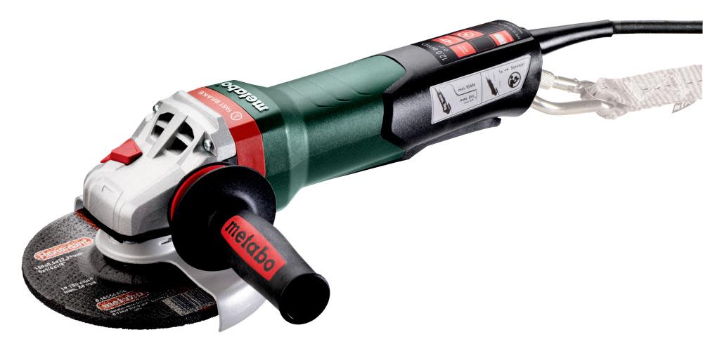 Metabo 6 Angle Grinder 10000 RPM 12.0 Amps with  Non Locking Paddle Brake Tether Point - Intensery