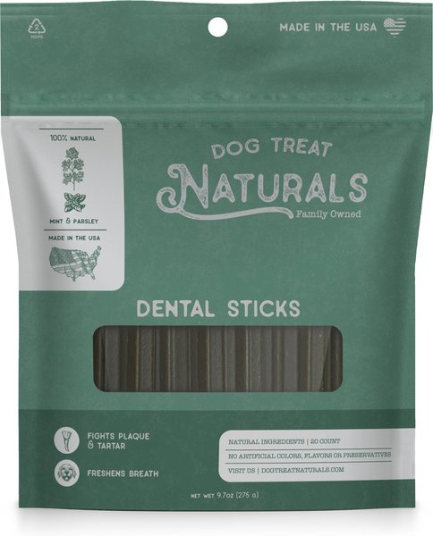 Dog Treat Naturals Dental Superfood Veggie Fresh All Stages Natural Chews Sticks Dog Treats， 20 count - Intensery
