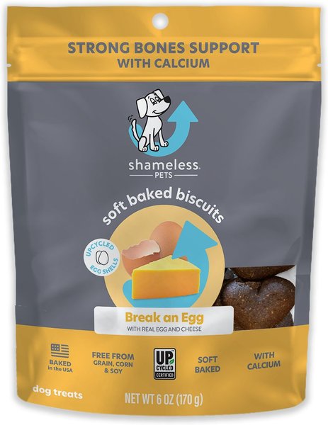 Shameless Pets Soft Baked Break An Egg Flavor Grain-Free Dog Treats， 6-oz bag - Intensery