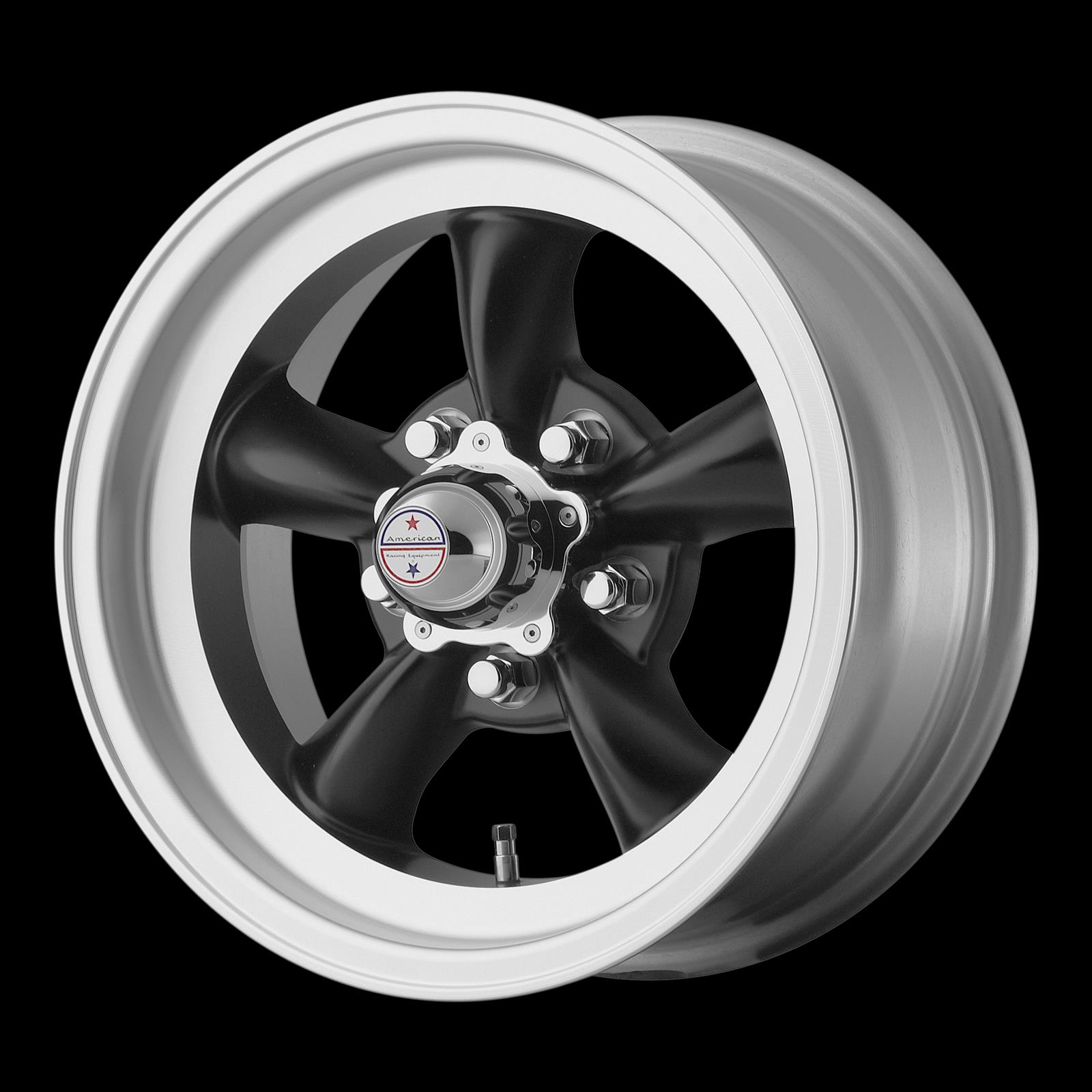 American Racing VN1055761BUS American Racing VN105 Torq-Thrust D Black Wheels with Machined Lips - Intensery