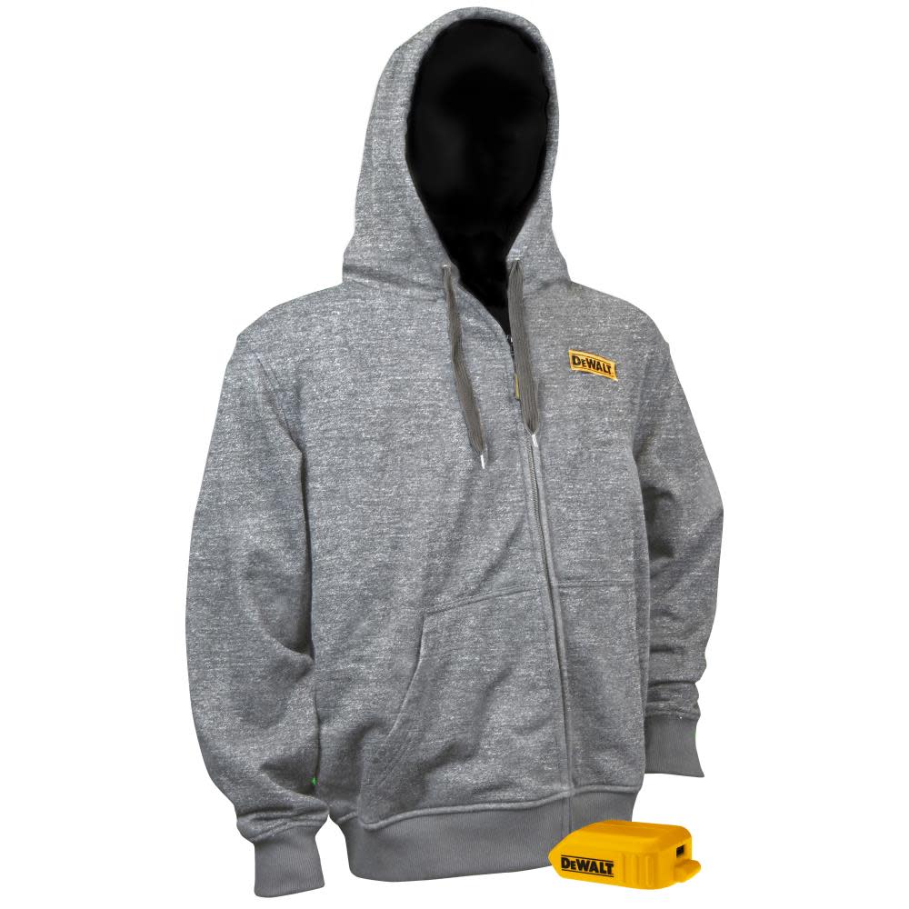 DEWALT Heavy Duty Hoodie French Terry Heather Gray Small DCHJ080B-S from DEWALT - Intensery
