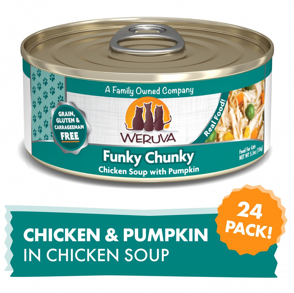 Weruva Funky Chunky Canned Cat Food - 5.5 oz， case of 24 - Intensery