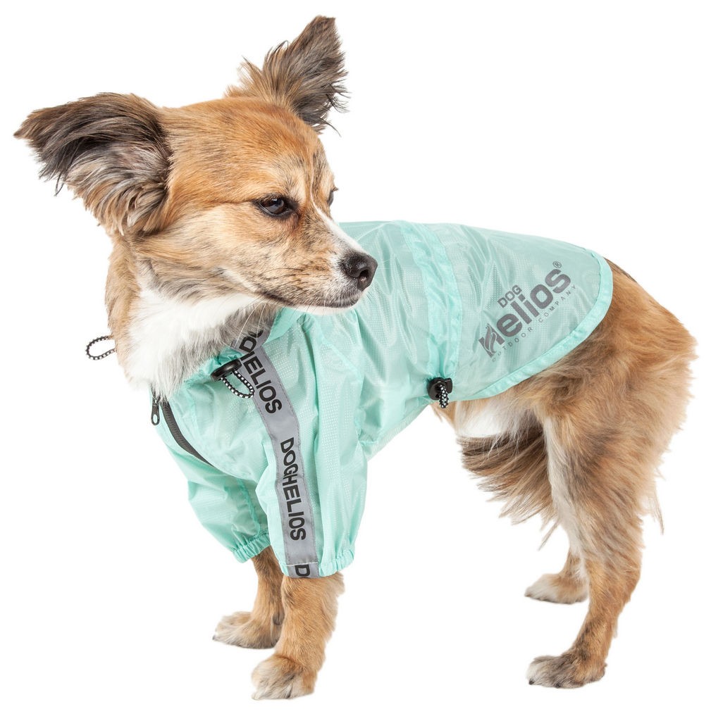 Dog Helios 'Torrential Shield' Waterproof Multi-Adjustable Pet Dog Windbreaker Raincoat in Aqua Blue (X-Large) - Pet Life R9AQXL - Intensery