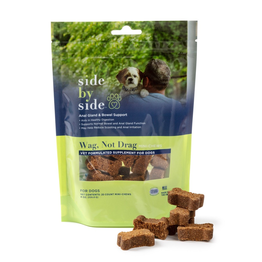 Side By Side Wag Not Drag Supplement for Anal Gland and Bowel Support Chews Dog Supplements - 20-count - Intensery