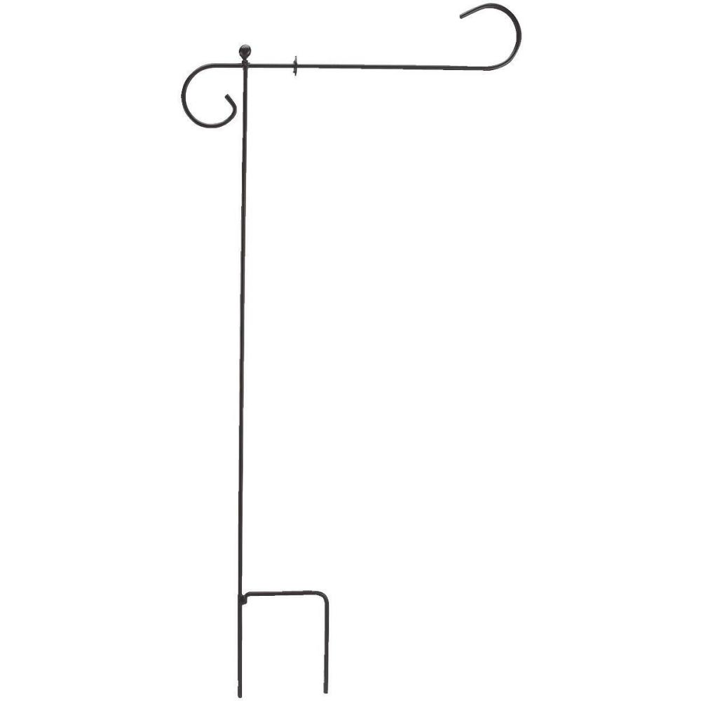 40 In. Length Black Painted Steel Garden Flag Holder - Intensery