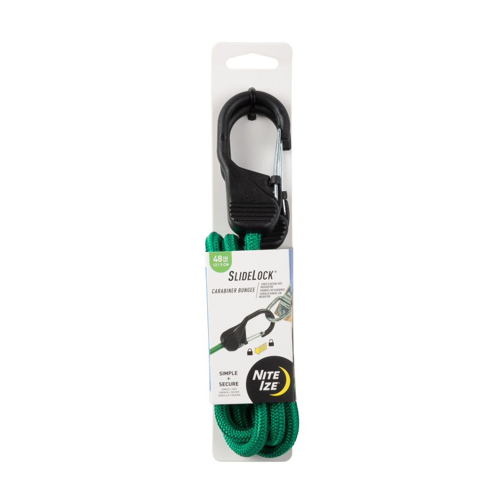 Nite Ize SlideLock Carabiner Bungee 48 Green - Intensery