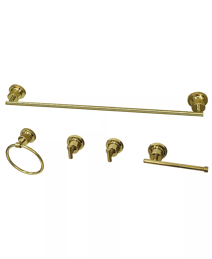 Kingston Brass 5-Pc. Bathroom Accessory Set in Polished Brass - Intensery