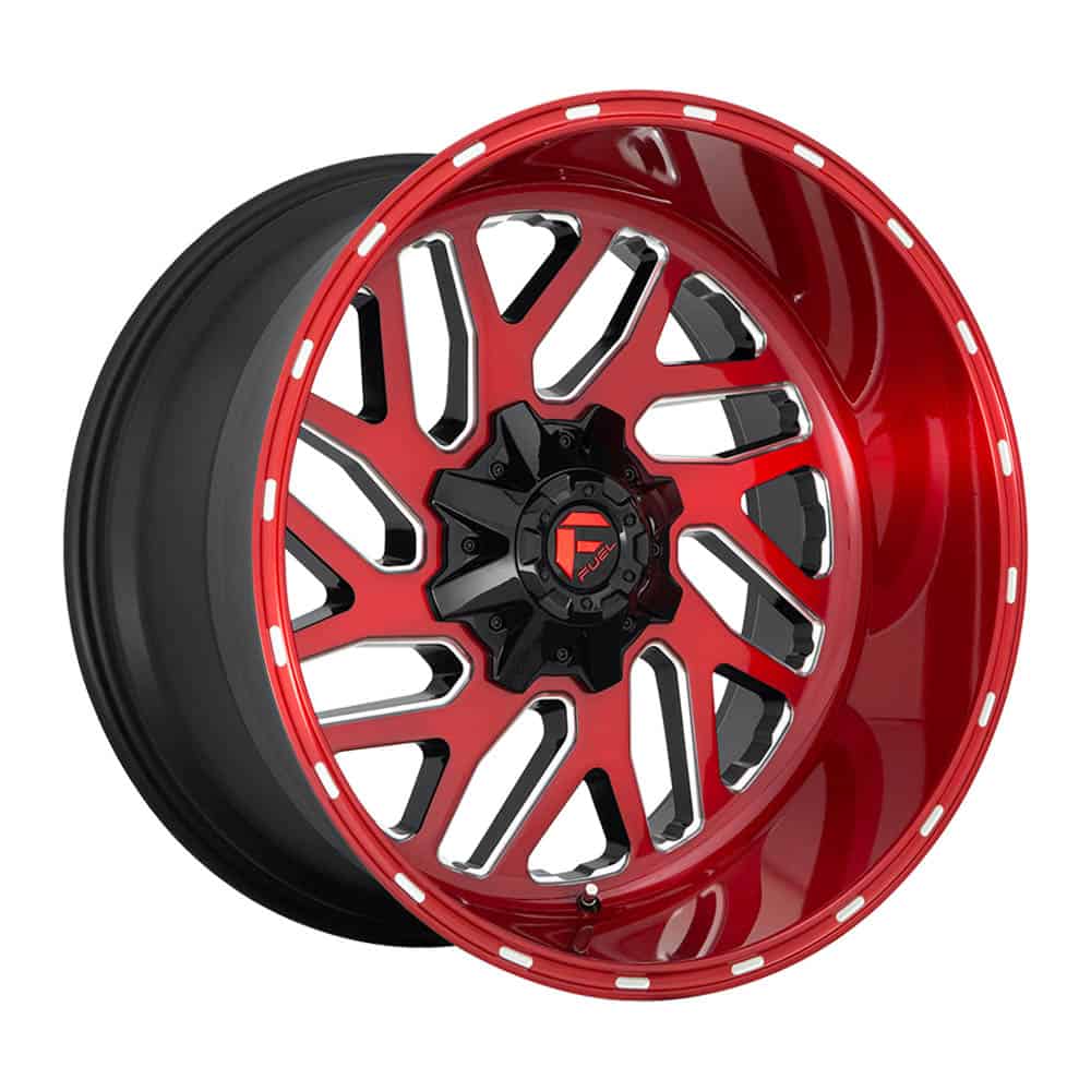 Fuel 1PC D691 TRITON D691 20X10 8X180 BRSH-RED-MIL -18MM - Intensery