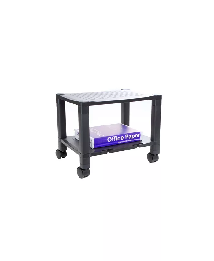 Mind Reader 2 Shelf Mobile Printer Cart with Cord Management - Intensery