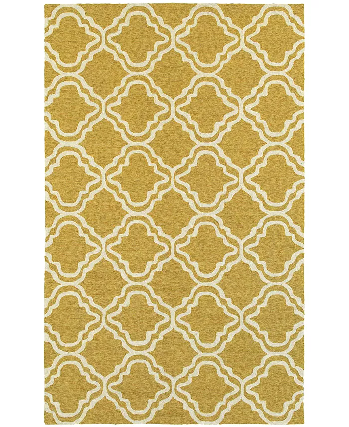 Oriental Weavers CLOSEOUT! Atrium Indoor Outdoor 51112 Gold Ivory 5' x 8' Area Rug - Intensery