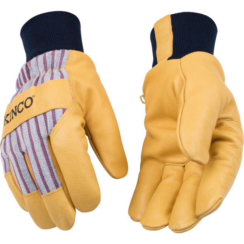Kinco Men\u0027s Outdoor Knit Wrist Work Gloves Yellow XL 1 pair - Intensery