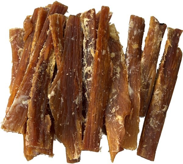 HDP Natural Buffalo Backstrap Tendon Dog Treat， 1-lb bag - Intensery
