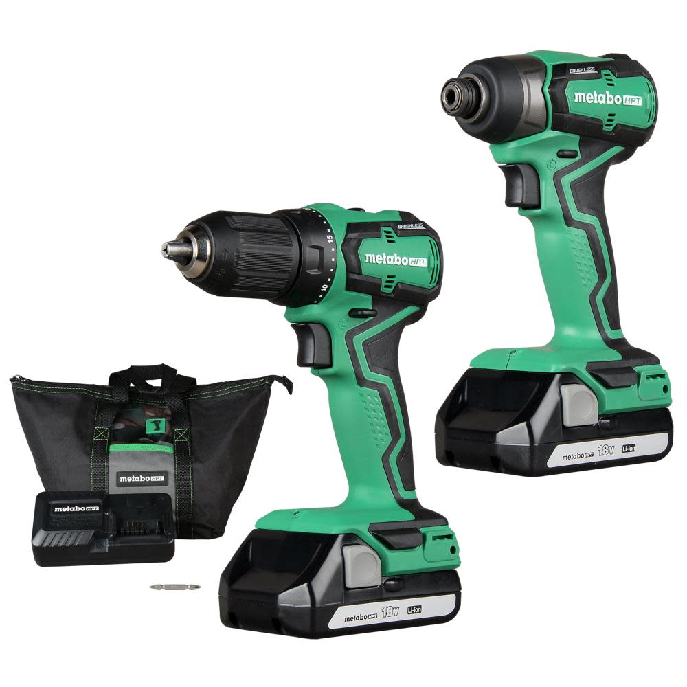 Metabo HPT KC18DDX 18V Cordless Impact Driver and Drill Kit - Intensery