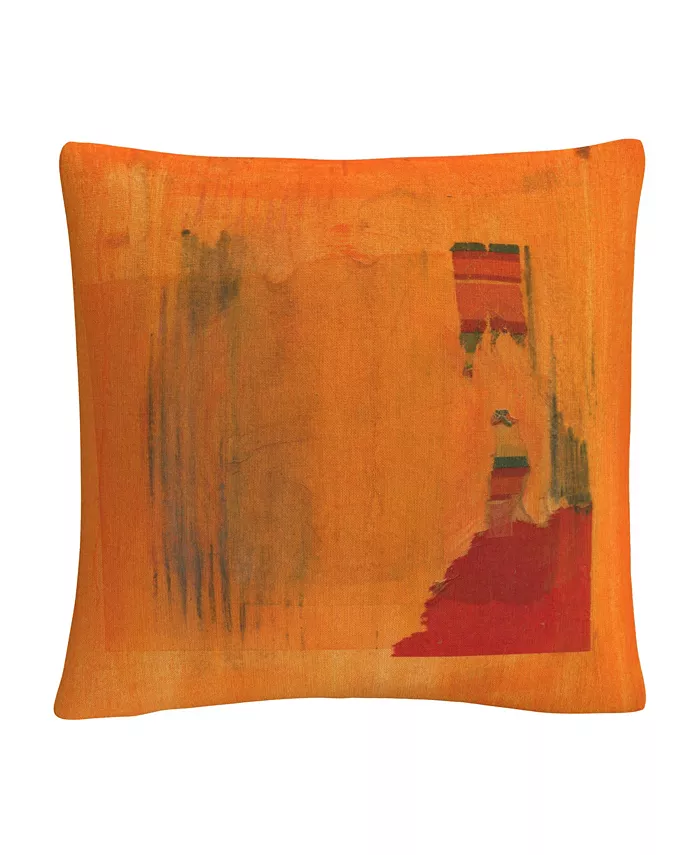 Baldwin Anthony Sikich Orange Vector Colorful Shapes Line Composition Decorative Pillow， 16