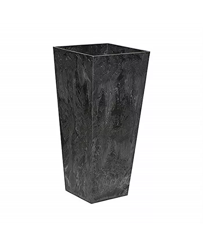 Novelty Artstone Ella Tall Square Planter Black 27.5 inch - Intensery