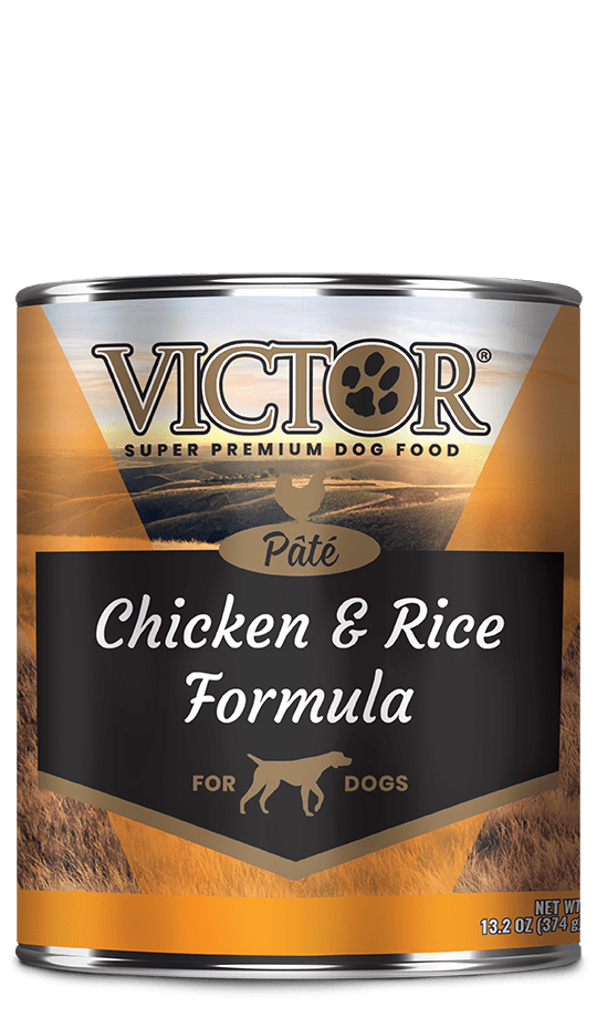 Victor Chicken and Rice Pate Canned Dog Food - 13.2 oz， case of 12 - Intensery