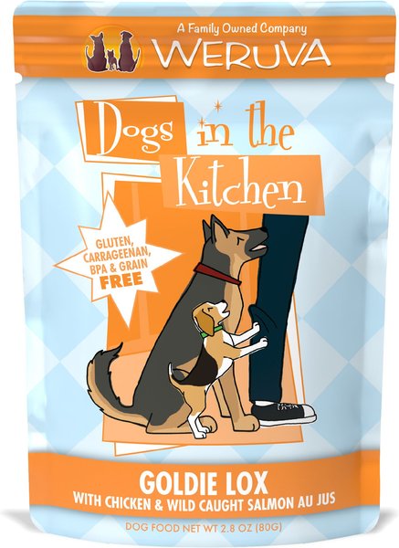 Weruva Dogs in the Kitchen Goldie Lox with Chicken and Wild Caught Salmon Au Jus Grain-Free Dog Food Pouches - Intensery