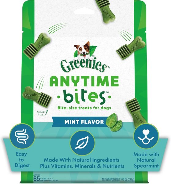 Greenies Anytime Bites Mint Flavor Soft and Chewy Dog Treat - Intensery