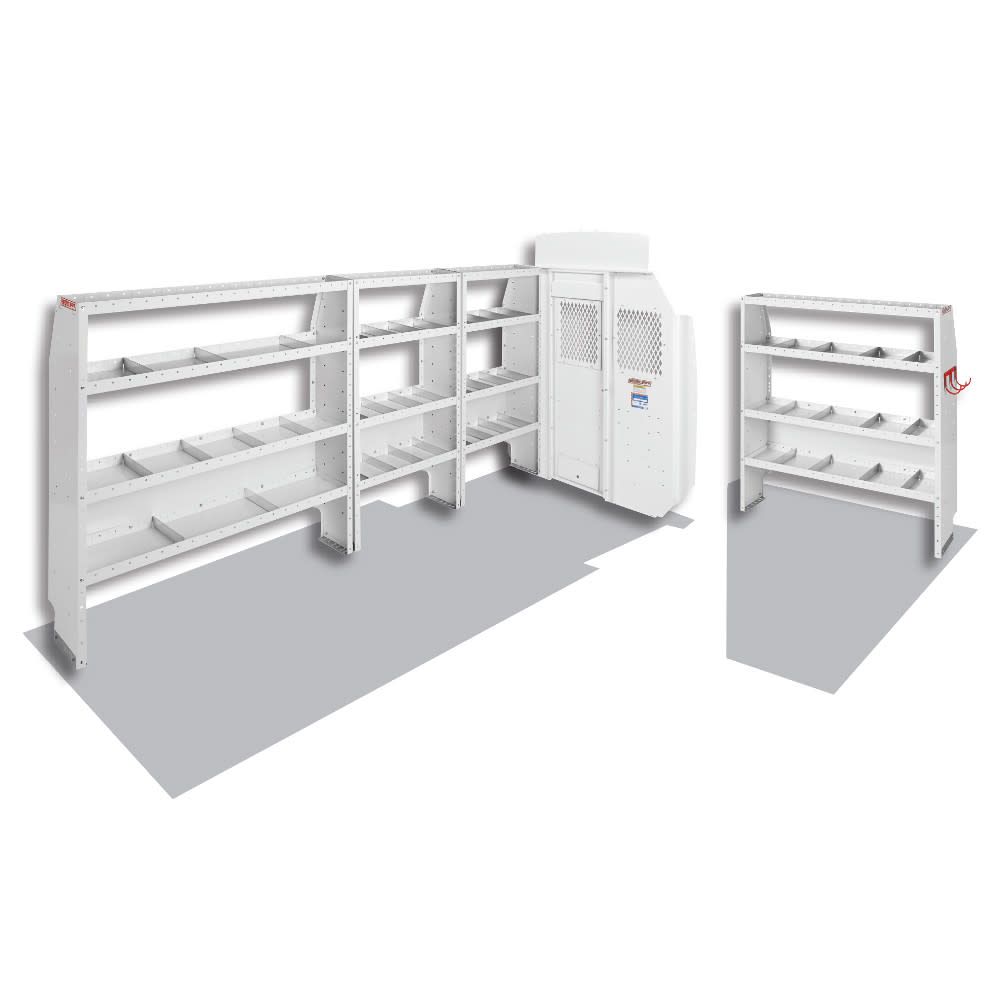 Commercial Shelving Package for High Roof， 148 Inch Extended Inch Wheel Base Ford Transit Vans - Intensery