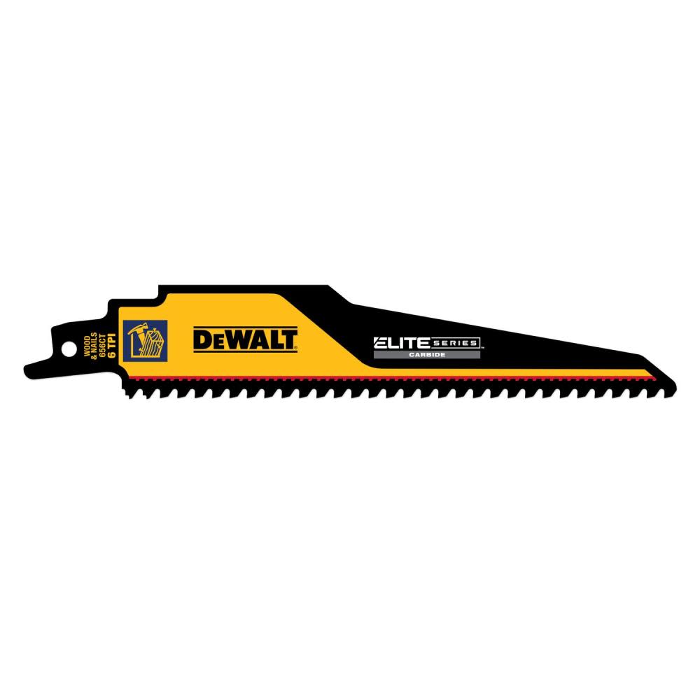 DEWALT ELITE SERIES Reciprocating Saw Blade 1pk Carbide Tipped 6 6 TPI Demolition - Intensery