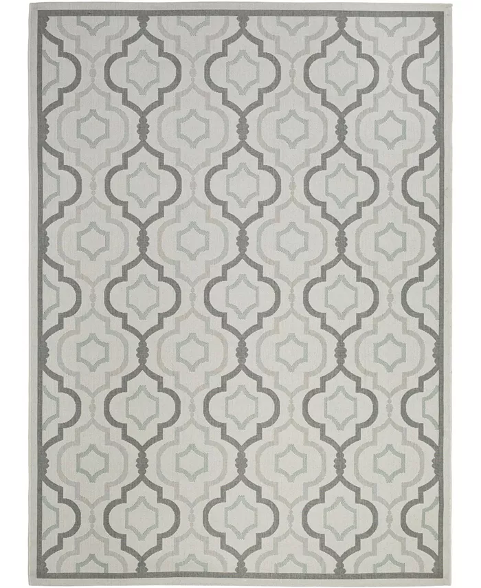 Safavieh Courtyard Light Gray and Anthracite 8' x 11' Sisal Weave Outdoor Area Rug - Intensery