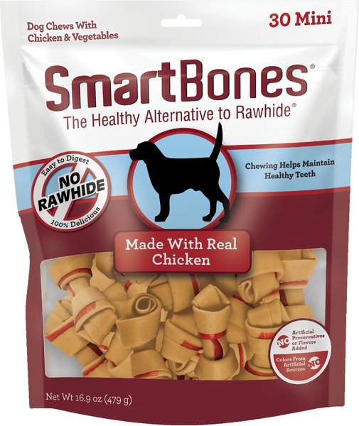 SmartBones Real Chicken Mini Chews Dog Treats， 30 count - Intensery