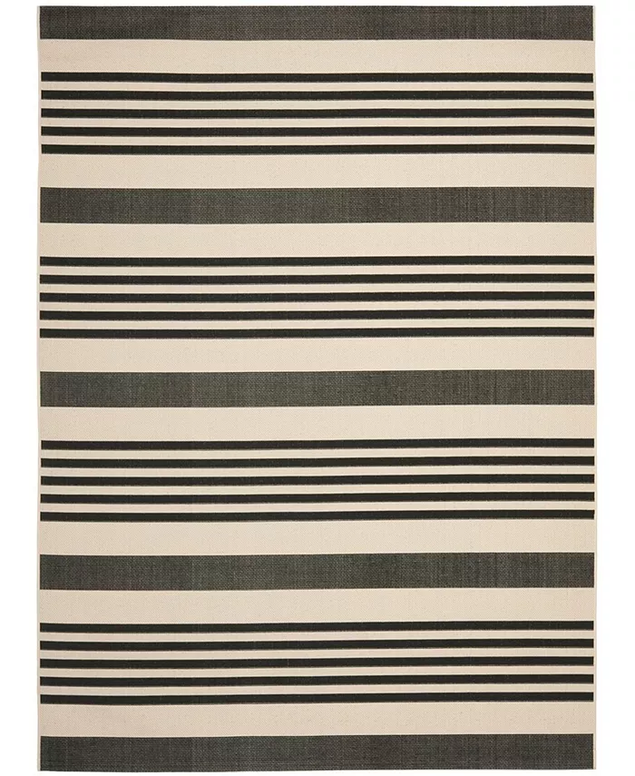 Safavieh Courtyard Black and Bone 8' x 11' Sisal Weave Outdoor Area Rug - Intensery