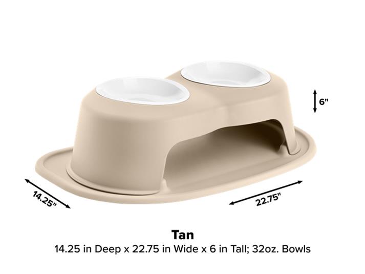 WeatherTech PDHC3206TNTN WeatherTech Double High Pet Feeding System - Intensery