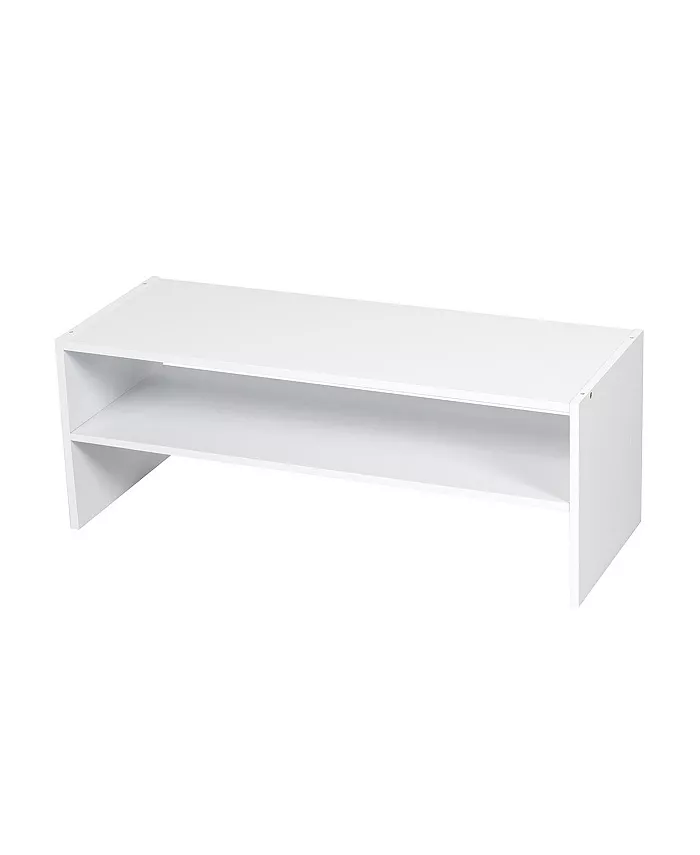Costway 3 PCS Stackable Shoe Rack 31-Inch Horizontal Organizer 2-tier Storage Shelf - Intensery
