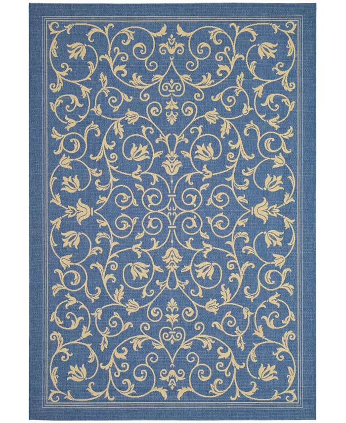 Safavieh Courtyard Blue and Natural 5'3