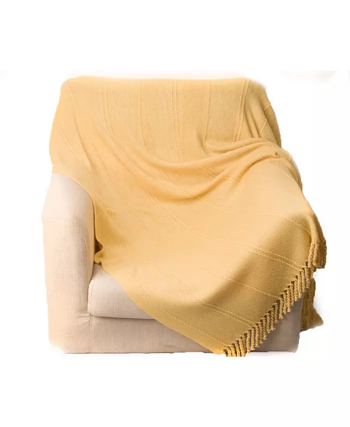 Battilo Home Cable Knit Woven Luxury Tasseled EndsandnbspThrow 52